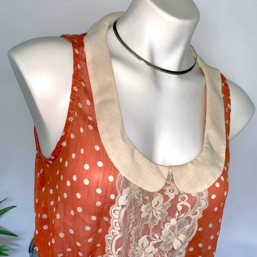 L A C E :: Whimsical Peter Pan Polka Dot Lace Top - image 7